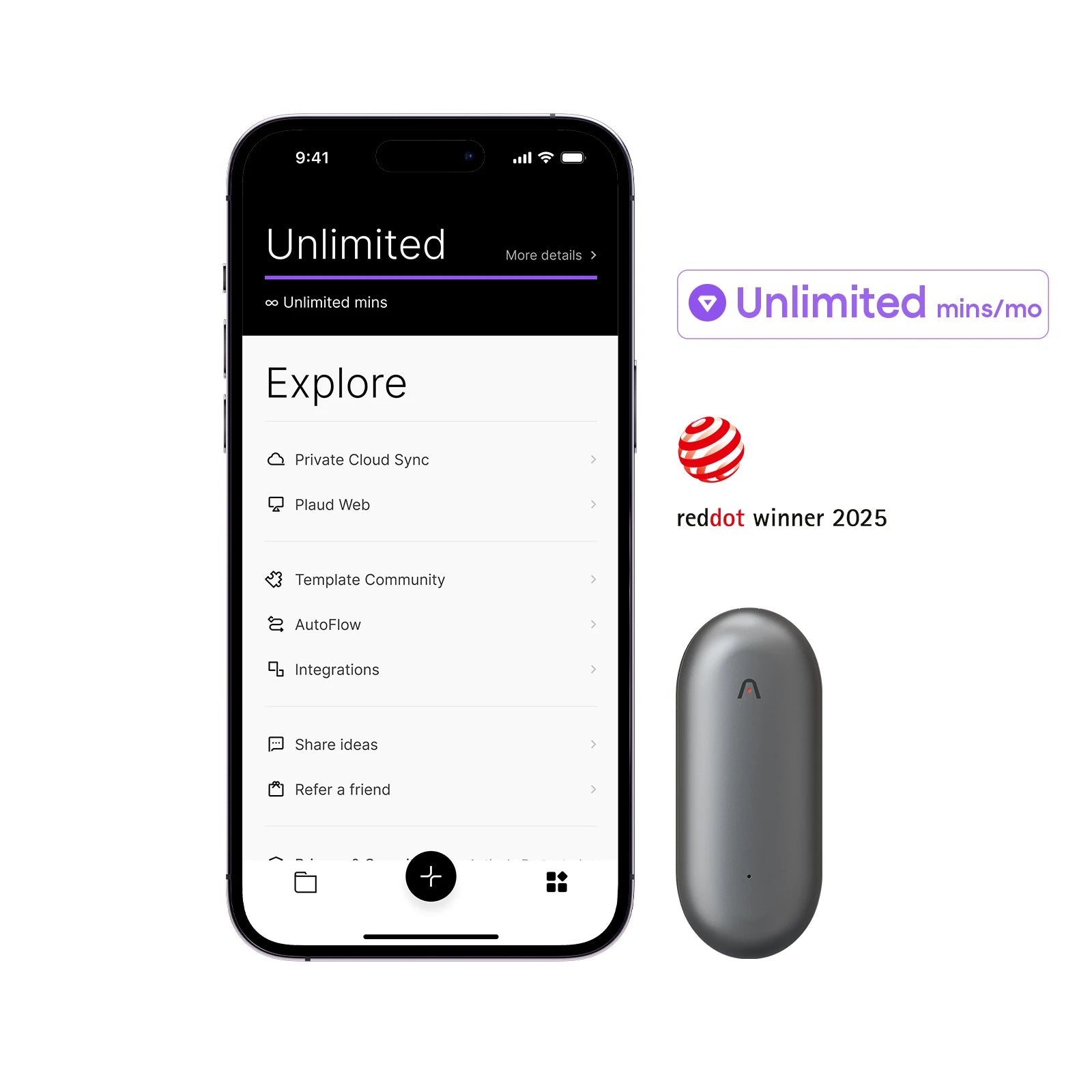 Plan anual ilimitado de NotePin y AI de Plaud