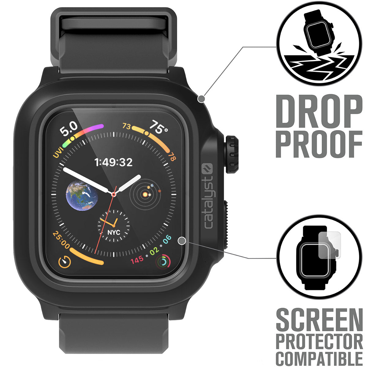 Apple Watch Series 6/5/4/SE (Gen 2/1), 40mm/44mm - Waterproof Case + Band