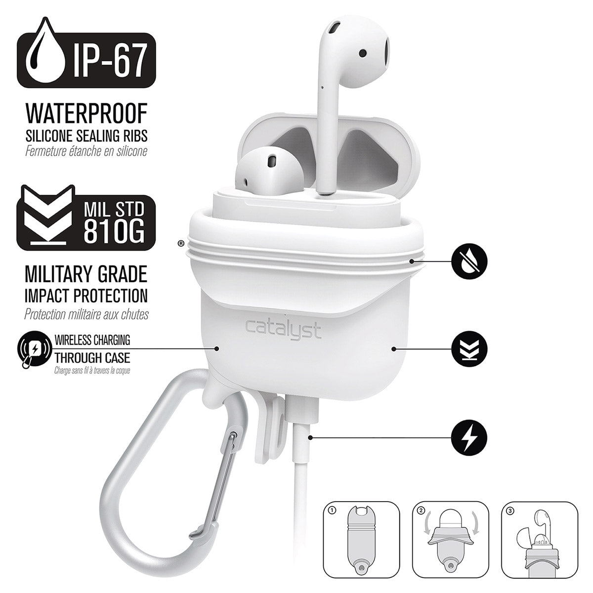 AirPods (Gen 2/1) - Waterproof Case, Special Edition + Carabiner