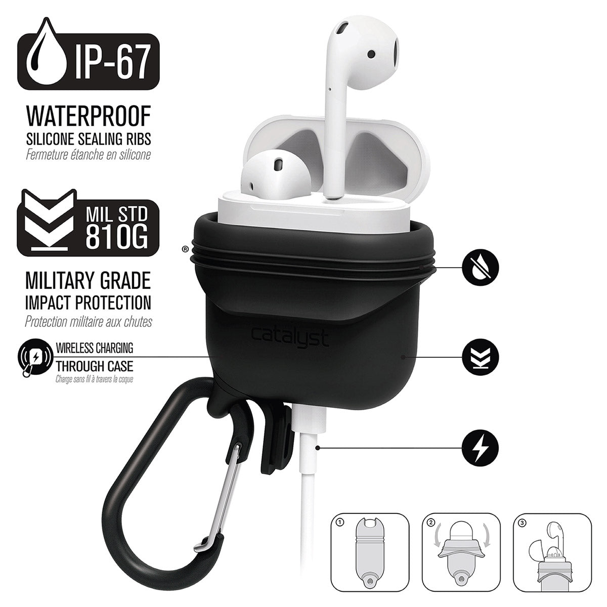 AirPods (Gen 2/1) - Waterproof Case, Special Edition + Carabiner