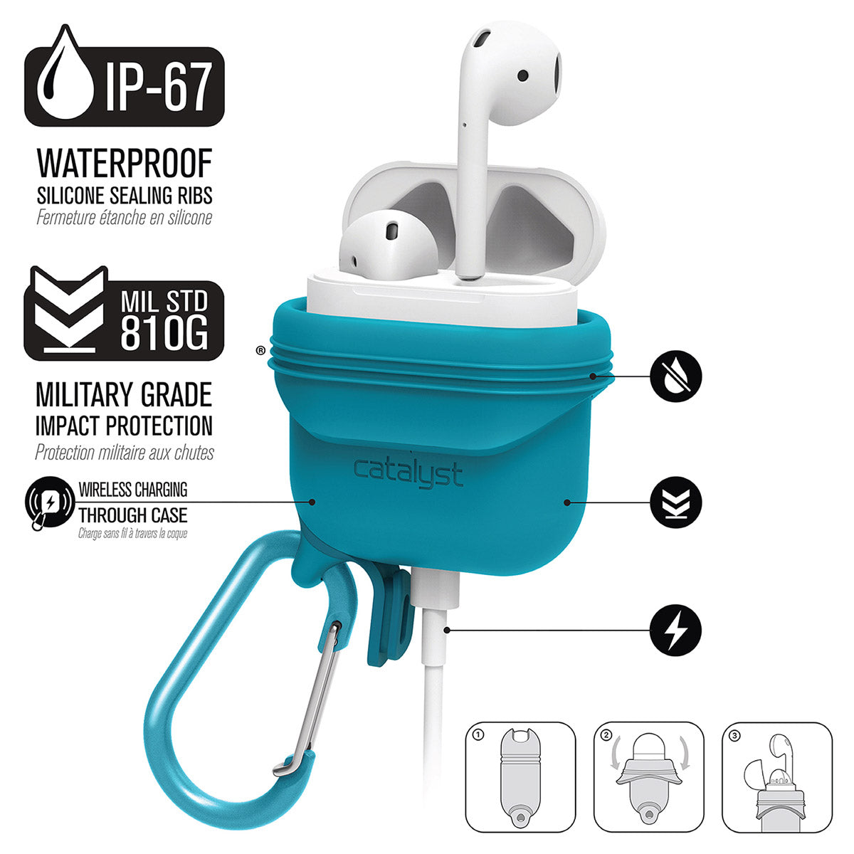 AirPods (Gen 2/1) - Waterproof Case, Special Edition + Carabiner