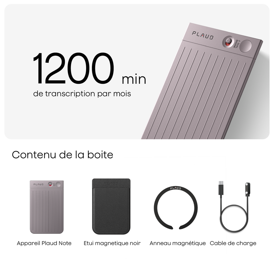 Plaud Note et Abonnement Annuel à l’IA Pro Plan
