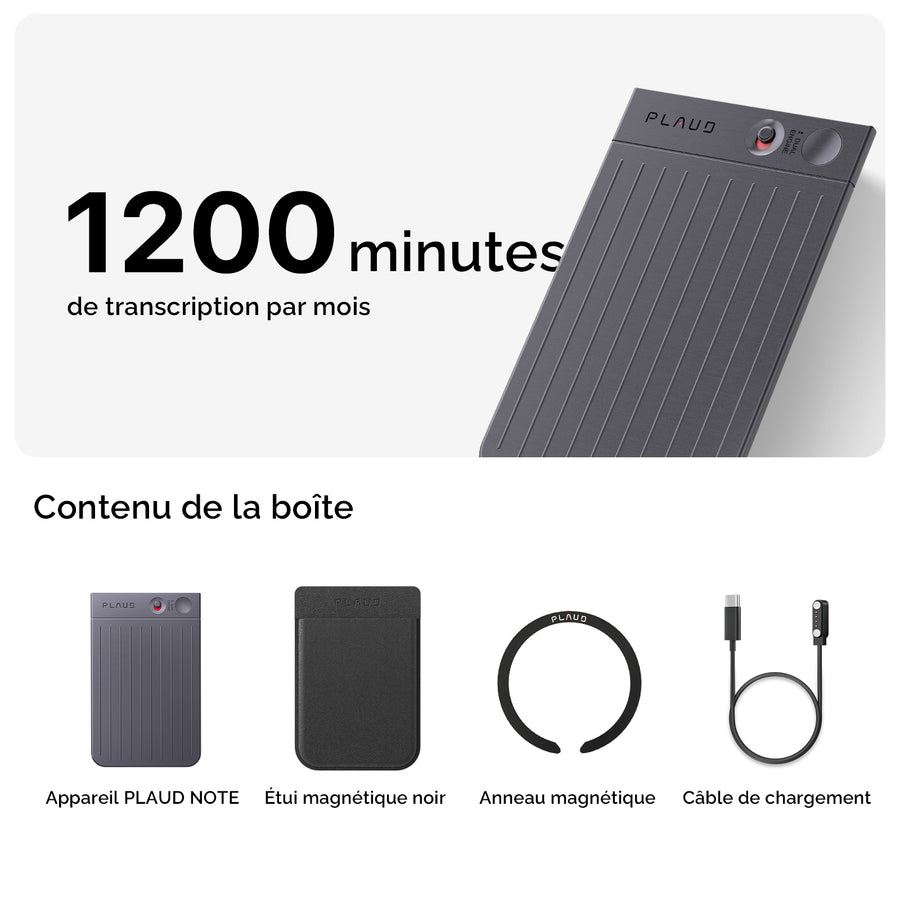 PLAUD NOTE et Abonnement Annuel à l’IA Pro Plan
