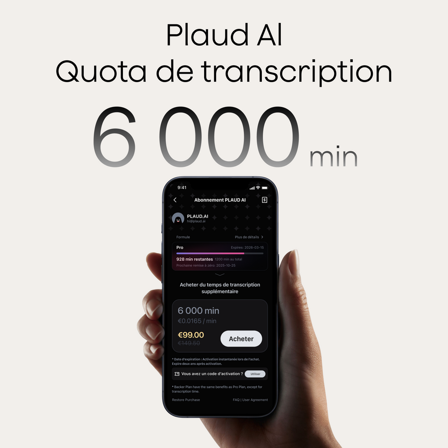 Quota de Transcription Plaud AI
