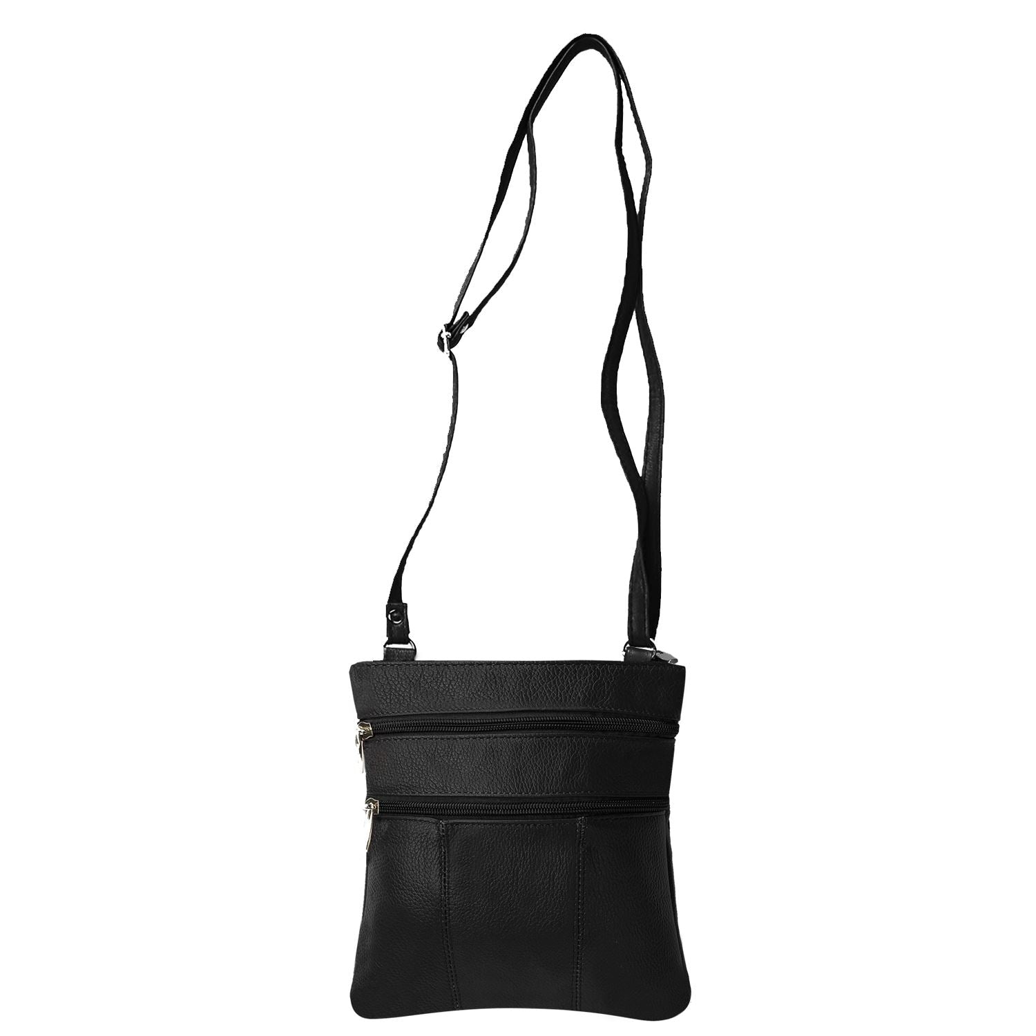 Multi-Pocket Leather Crossbody Purse Bag