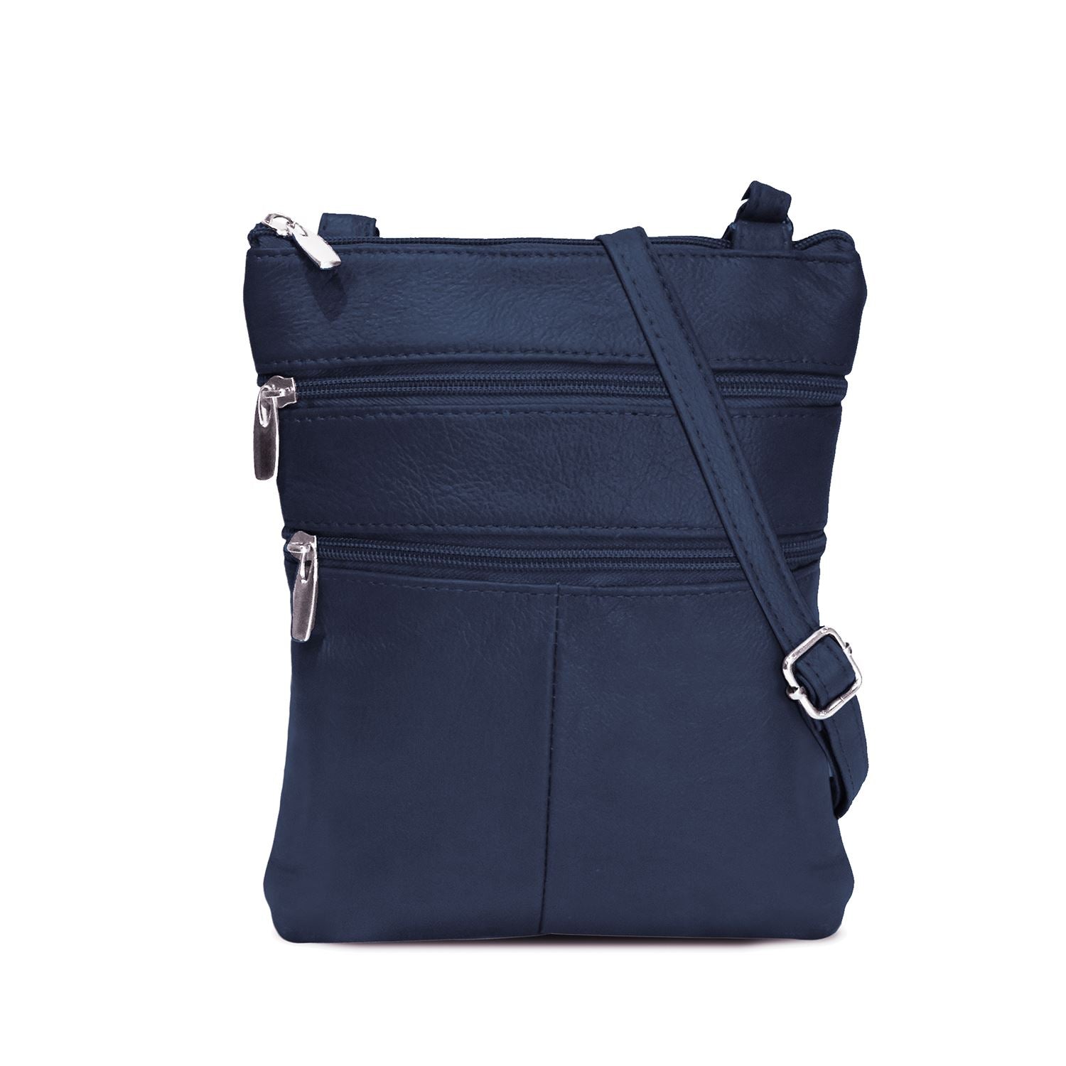 Multi-Pocket Leather Crossbody Purse Bag