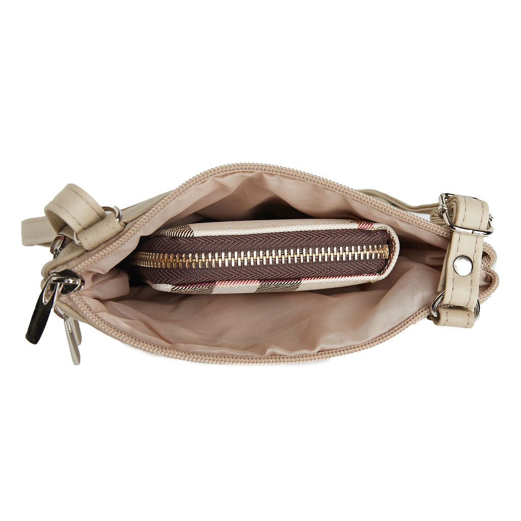 Multi-Pocket Leather Crossbody Purse Bag