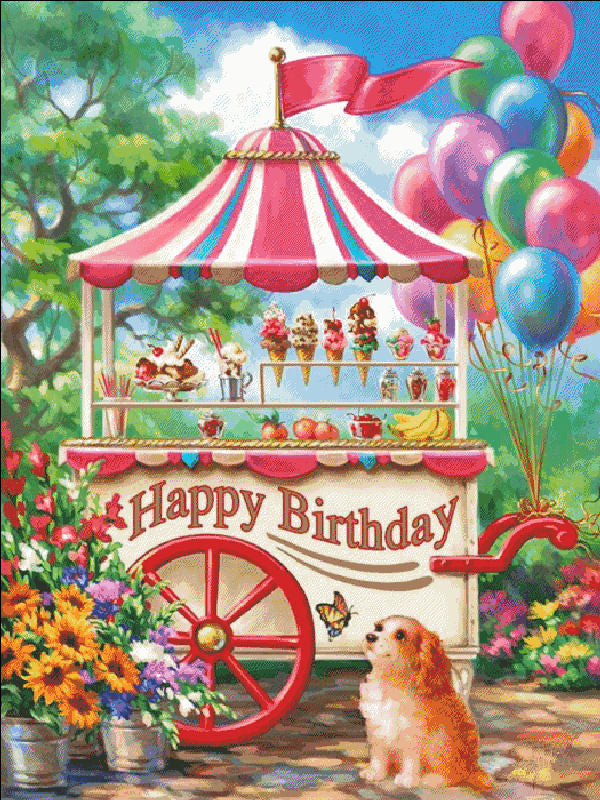 Happy Birthday Cross Stitch By Dona Gelsinger