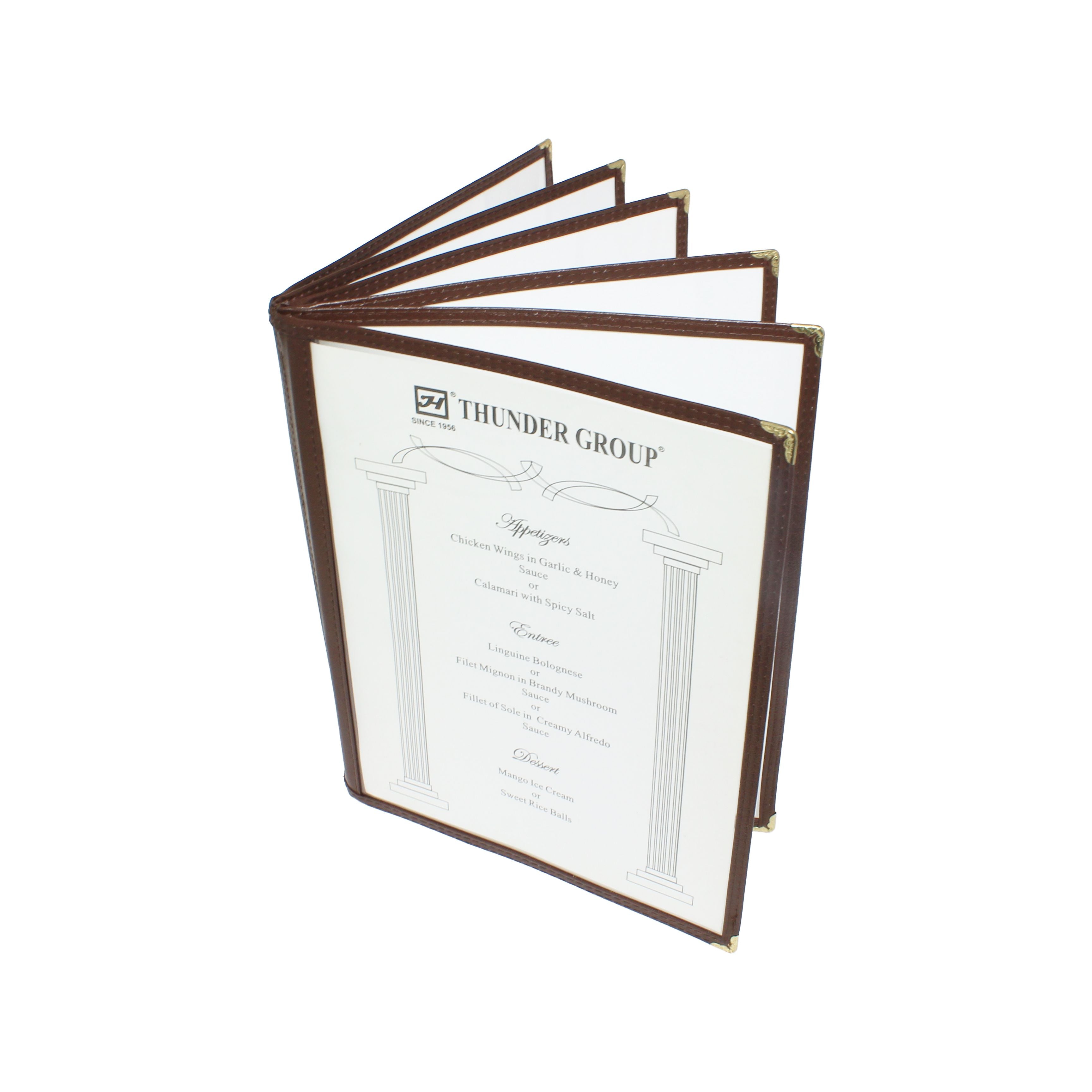 Thunder Group (PLMENU-6BR) 6 Page Book Fold Menu Cover, 8 1/2