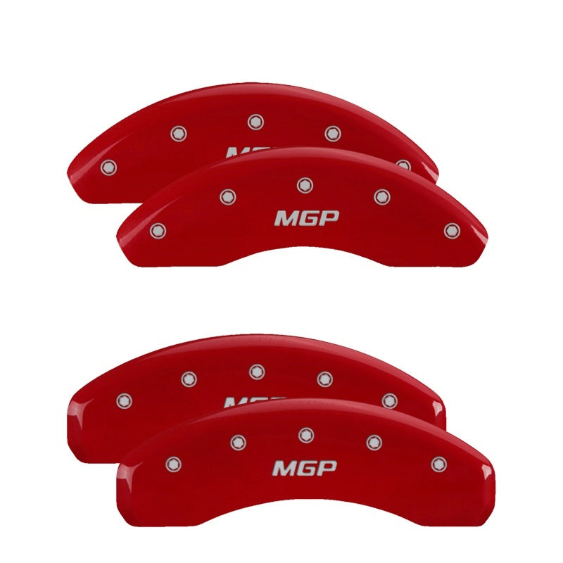 MGP 4 Caliper Covers Engraved Front & Rear MGP Red finish silver ch