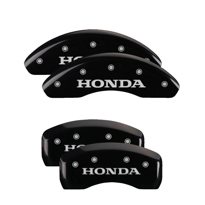 MGP 4 Caliper Covers Engraved Front Honda Engraved Rear Crosstour Black finish silver ch