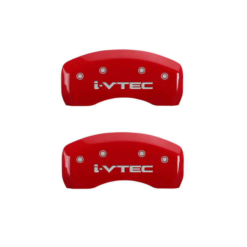 MGP 4 Caliper Covers Engraved Front & Rear i-Vtec Red finish silver ch