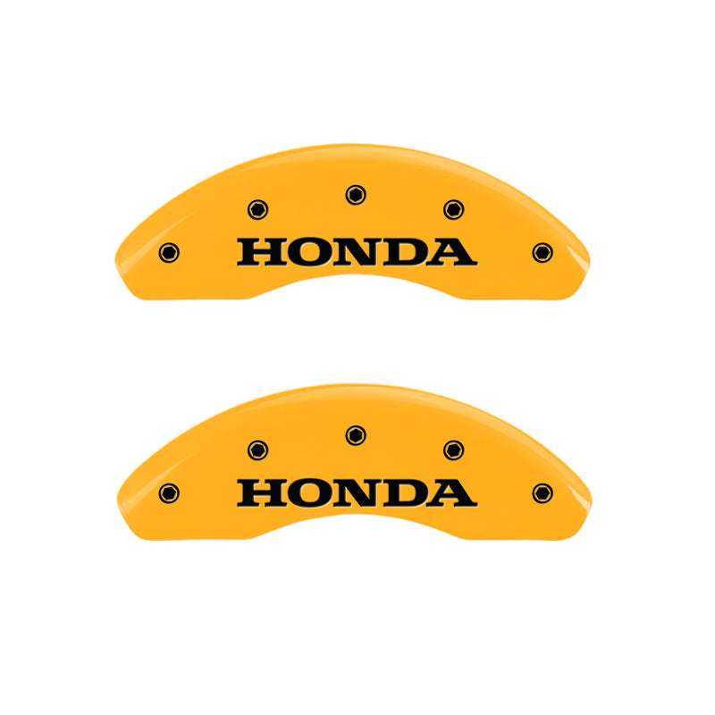 MGP 4 Caliper Covers Engraved Front & Rear Honda Yellow Finish Black Char 2003 Honda Civic