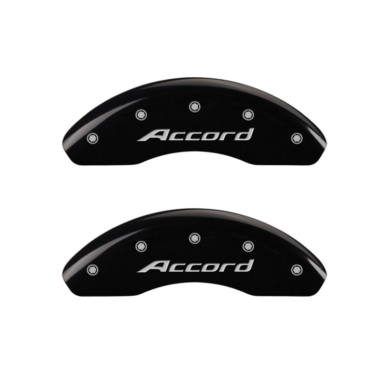 MGP 4 Caliper Covers Engraved Front Accord Engraved Rear Accord Black finish silver ch