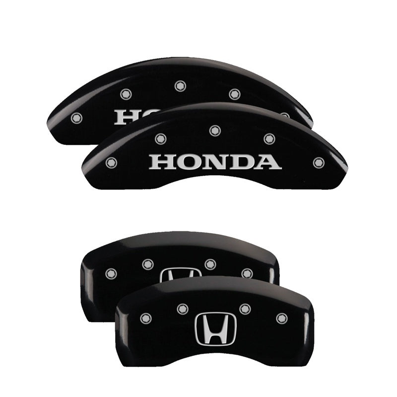 MGP 4 Caliper Covers Engraved Front Honda Rear H Logo Black Finish Silver Char 2018 Honda Accord