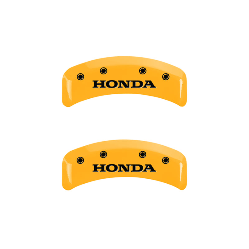 MGP 4 Caliper Covers Engraved Front & Rear Honda Yellow finish black ch