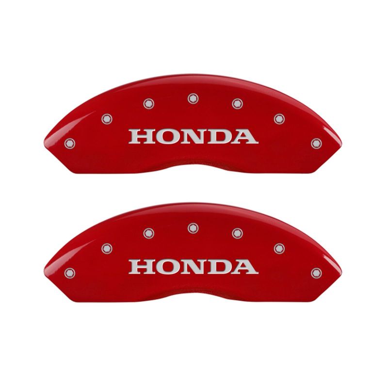 MGP 4 Caliper Covers Engraved Front Honda Engraved Rear Crosstour Red finish silver ch