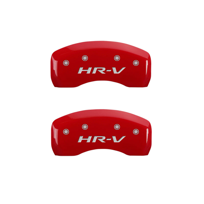 MGP 4 Caliper Covers Engraved Front Honda Engraved Rear HR-V Red finish silver ch