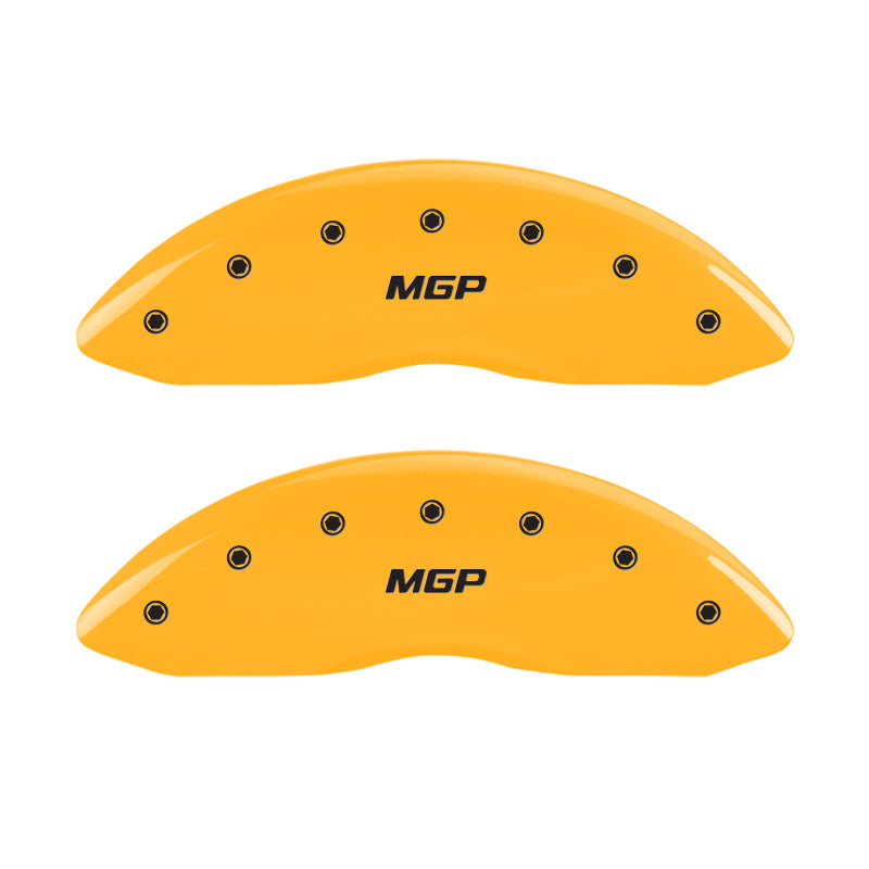 MGP 4 Caliper Covers Engraved Front & Rear MGP Yellow Finish Black Char 2007 Mercedes-Benz Cls550