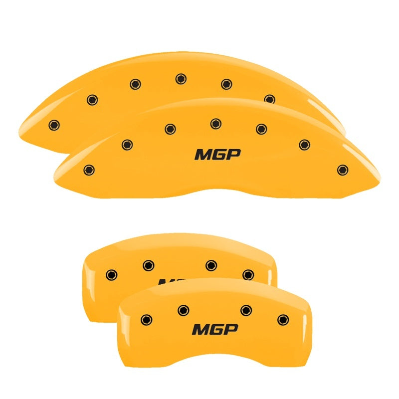 MGP 4 Caliper Covers Engraved Front & Rear i-Vtec Yellow finish black ch
