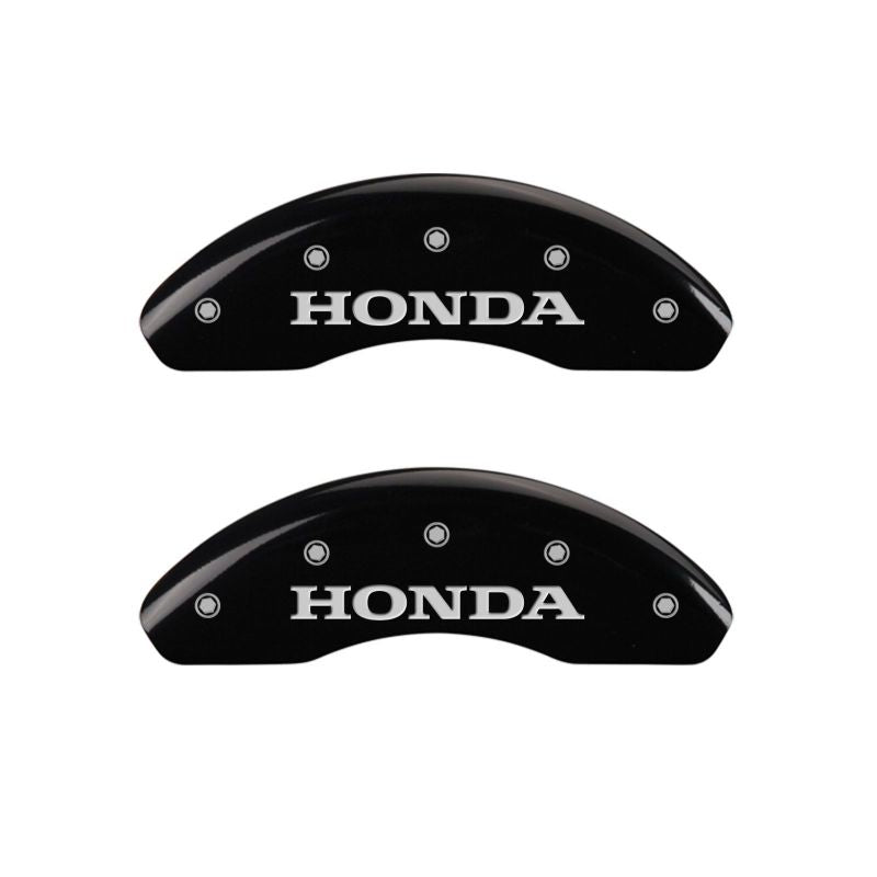 MGP 4 Caliper Covers Engraved Front Honda Engraved Rear Crosstour Black finish silver ch