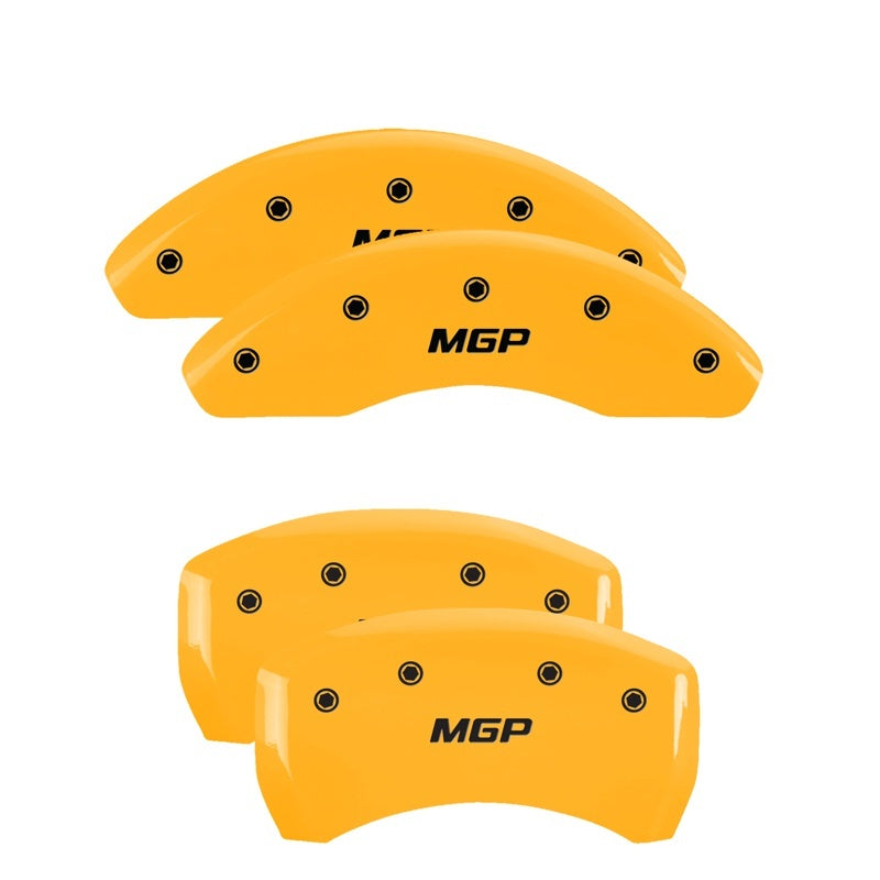MGP 4 Caliper Covers Engraved Front & Rear MGP Yellow Finish Black Characters 2008 Pontiac G5