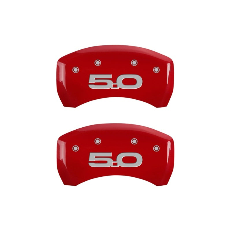 MGP Rear set 2 Caliper Covers Engraved Rear 2015/50 Red finish silver ch