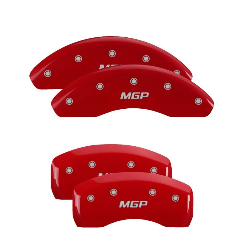 MGP Front set 2 Caliper Covers Engraved Front Vtec Red finish silver ch