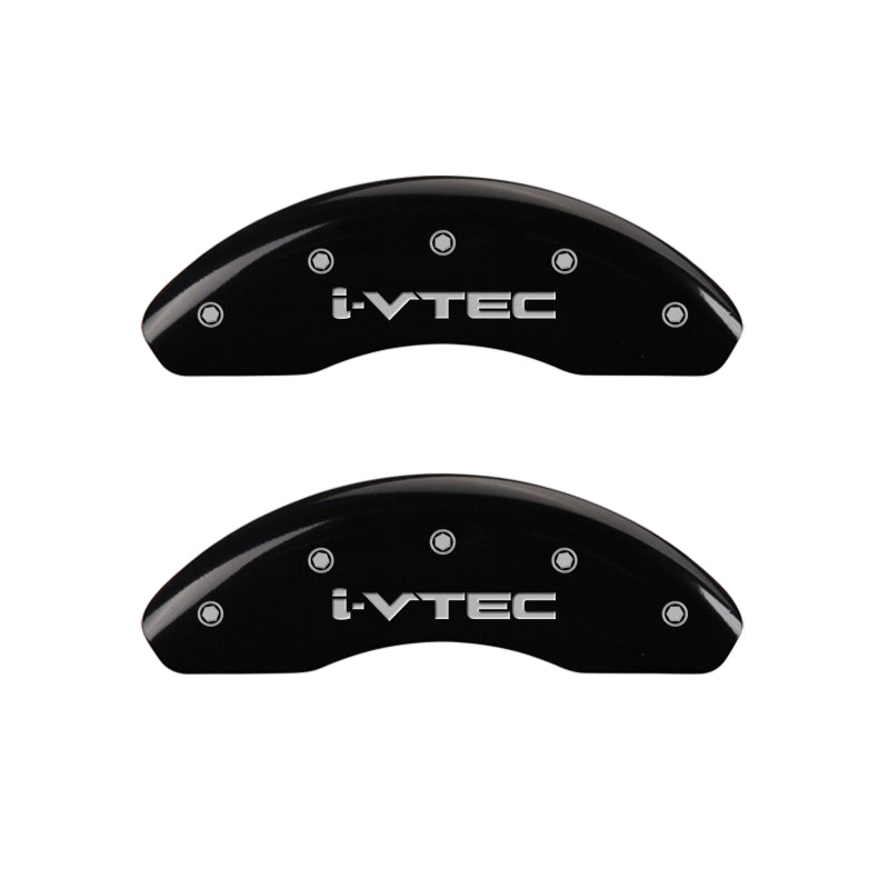 MGP 4 Caliper Covers Engraved Front & Rear i-Vtec Black finish silver ch