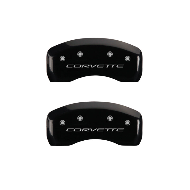 MGP 4 Caliper Covers Engraved Front & Rear C5/Corvette Black finish silver ch