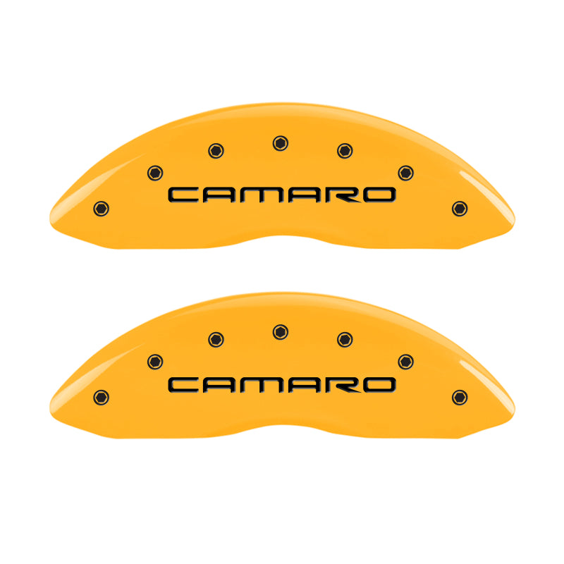 MGP 4 Caliper Covers Engraved F & R Gen 4/Camaro Yellow Finish Black Char 2000 Chevrolet Camaro