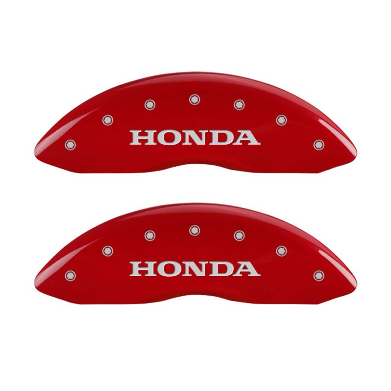 MGP 4 Caliper Covers Engraved Front Honda Engraved Rear Pilot/2015 Red finish silver ch
