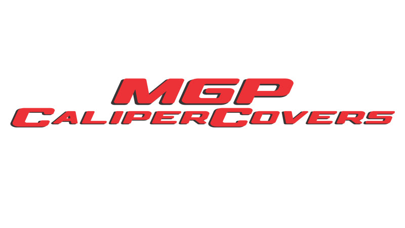 MGP 4 Caliper Covers Engraved Front & Rear Chevy Racing Red Finish Silver Char 2017 Chevrolet Camaro