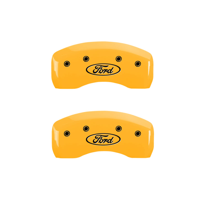 MGP 4 Caliper Covers Engraved F & R Oval Logo/Ford Yellow Finish Black Char 2002 Ford Crown Victoria