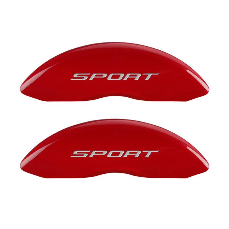 MGP 4 Caliper Covers Engraved Front & Rear No Bolts/Sport 2015 Red finish silver ch