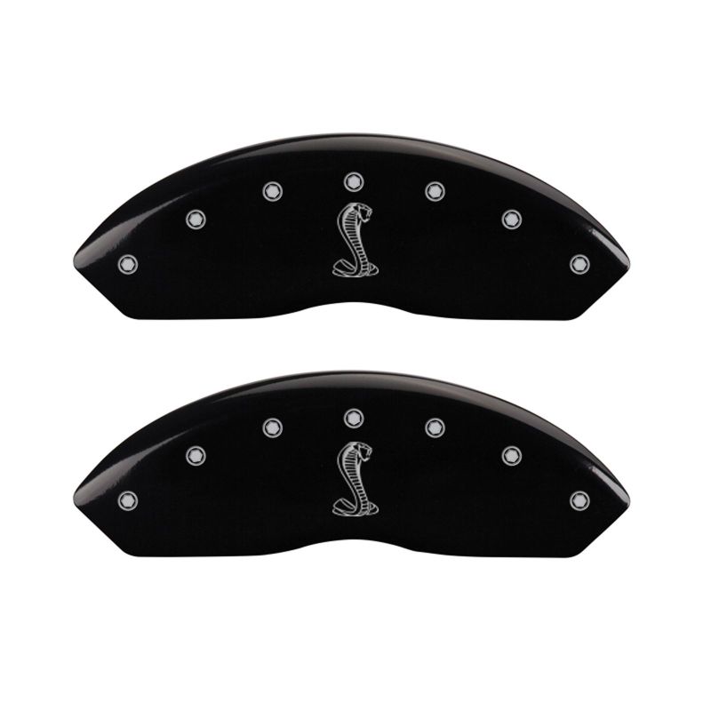 MGP 4 Caliper Covers Engraved Front & Rear Tiffany Snake Black finish silver ch