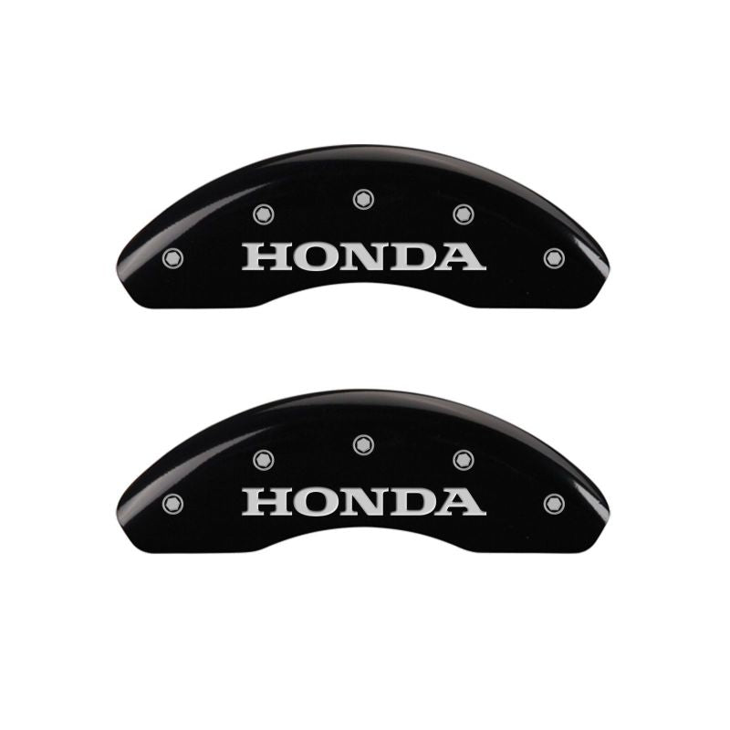 MGP 4 Caliper Covers Engraved Front Honda Rear H Logo Black Finish Silver Char 2017 Honda Civic