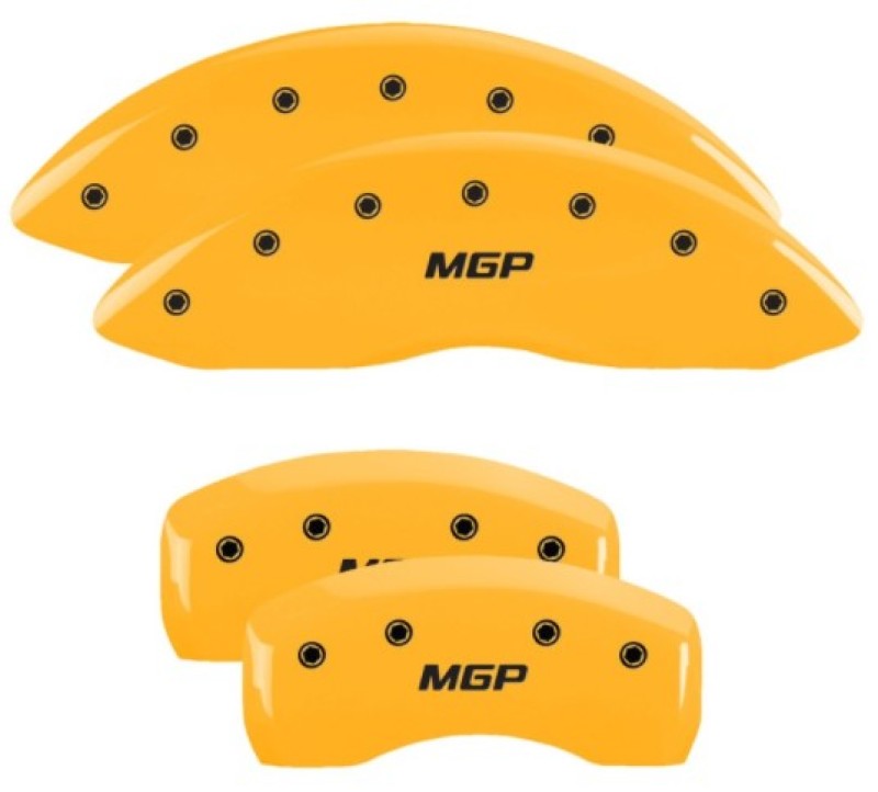 MGP 4 Caliper Covers Engraved Front & Rear MGP Yellow Finish Black Characters 2019 Ford Edge