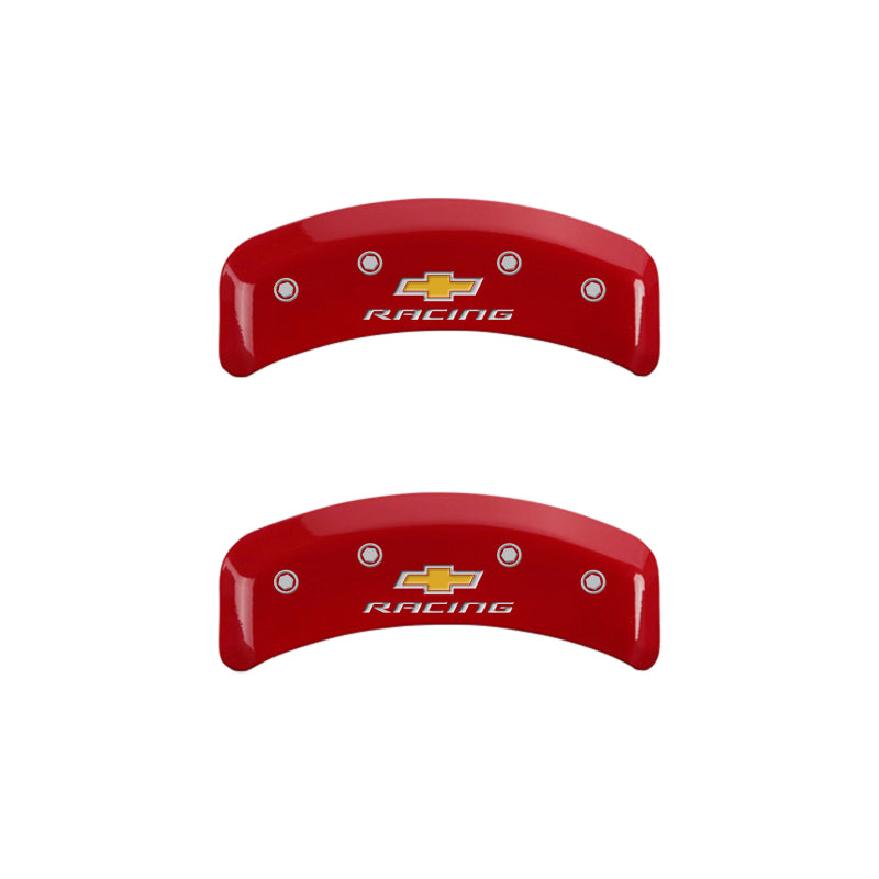 MGP 4 Caliper Covers Engraved F & R Chevy Racing Red Finish Silver Char 1988 Chevrolet Corvette