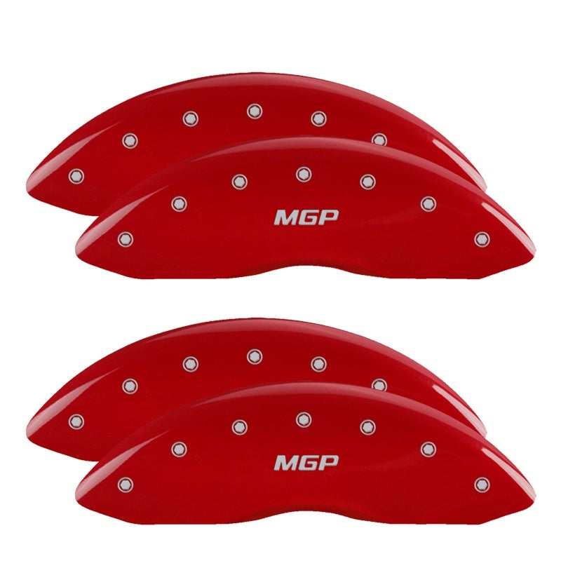 MGP 4 Caliper Covers Engraved Front & Rear SPORT Red finish silver ch