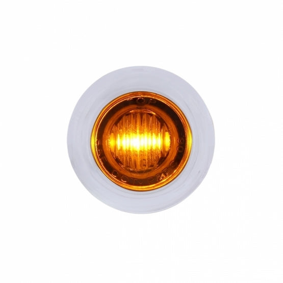 3 AMBER LED DUAL FUNCTION MINI AUXILIARY/UTILITY LIGHT W/ S.S. BEZEL - AMBER LENS