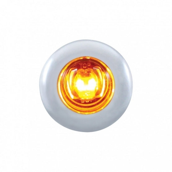 2 AMBER LED MINI CLEARANCE/MARKER LIGHT WITH STAINLESS STEEL BEZEL - AMBER