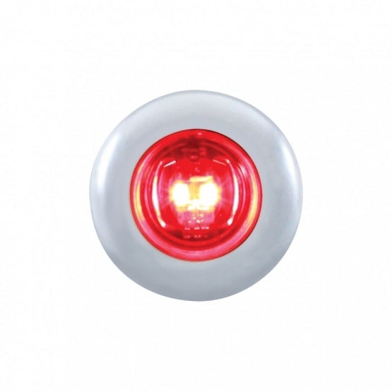 2 AMBER LED MINI CLEARANCE/MARKER LIGHT WITH STAINLESS STEEL BEZEL - AMBER