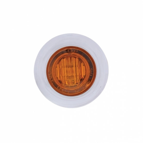 3 AMBER LED DUAL FUNCTION MINI AUXILIARY/UTILITY LIGHT W/ S.S. BEZEL - AMBER LENS