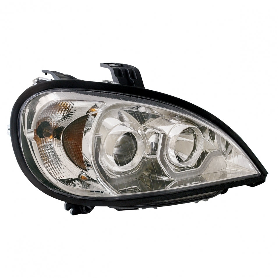 Chrome Projection Headlight For 1996-18 Freightliner Columbia w/ Dual Function Light Bar