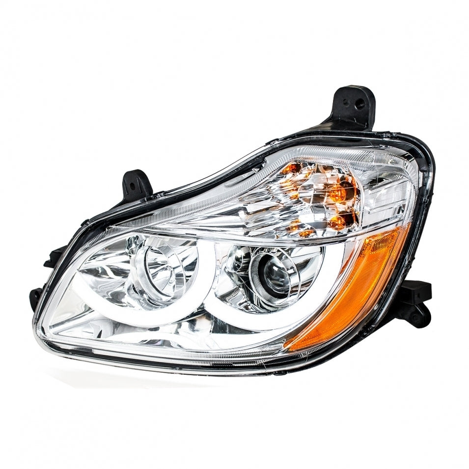 Chrome Projection Headlight w/ LED Position Light For 2013+ Kenworth T680