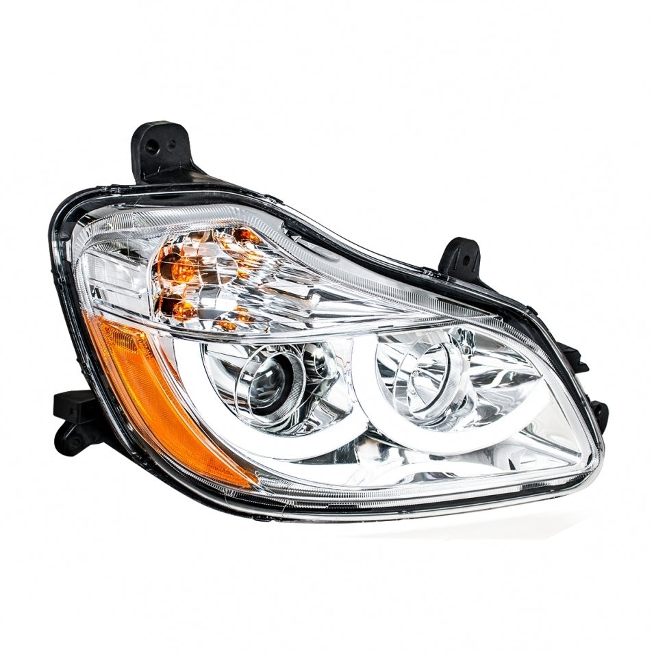 Chrome Projection Headlight w/ LED Position Light For 2013+ Kenworth T680