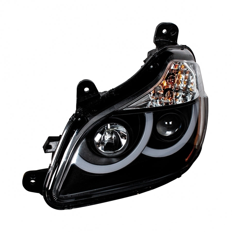 Chrome Projection Headlight w/ LED Position Light For 2013+ Kenworth T680