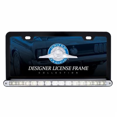 Black License Plate Frame w/ 14 LED 12