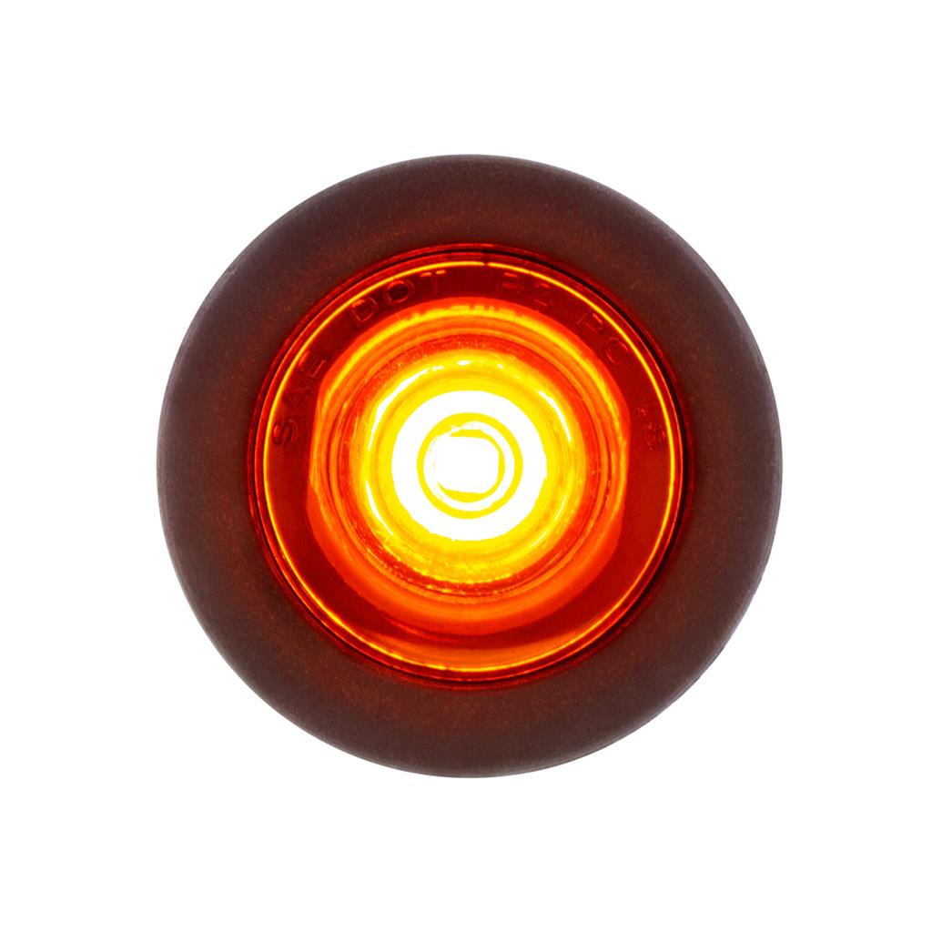 1 LED Mini Clearance Light Amber LED With Amber Lens w/ Rubber Grommet